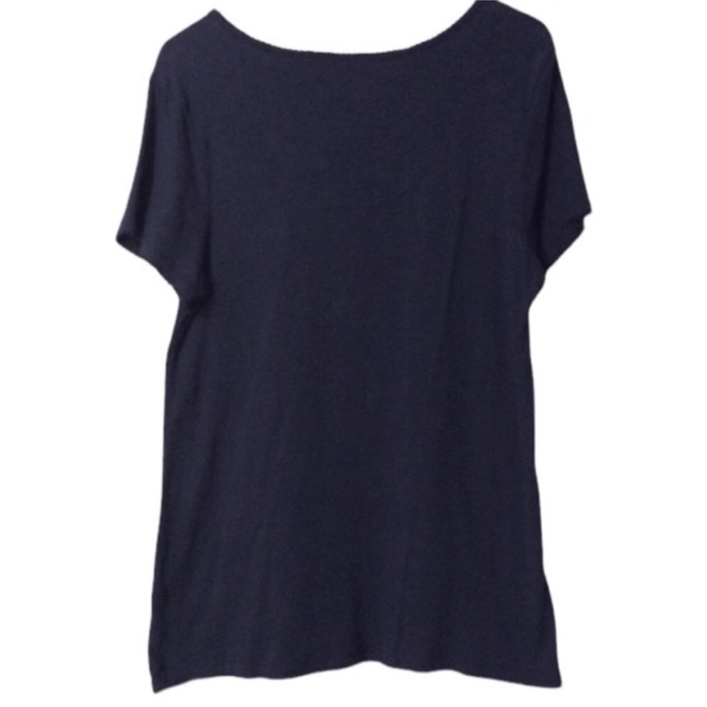 OSCAR DE LA RENTA Navy Blue Short Sleeve TEE Size Medium - Picture 2 of 10